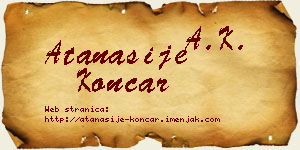 Atanasije Končar vizit kartica
